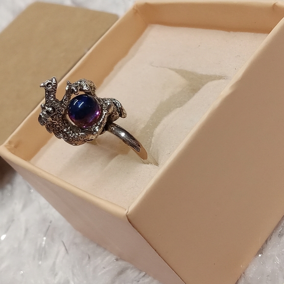 5 for $10 Handmade Silver Tone Incandescent Ball Dragon Ring Size 8 - Picture 1 of 11